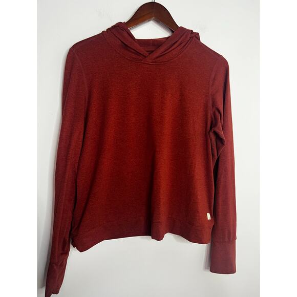 Vuori Womens Essential Halo Hoodie Pullover Currant Heather Red - Picture 1 of 6